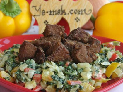 Kremalı Ispanaklı Ciğer