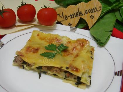 Ispanaklı Kıymalı Lazanya