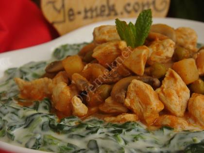 Ispanak Beğendili Tavuk Sote