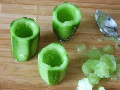 Cucumber Cups Stuffed With Cheese Recipe