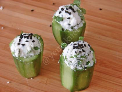 Cucumber Cups Stuffed With Cheese Recipe