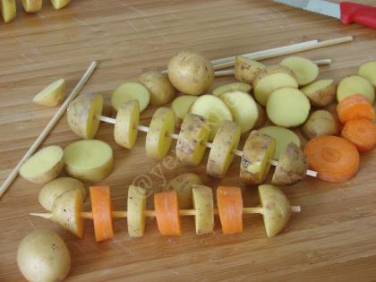 Fried Fresh Potato Skewers Recipe