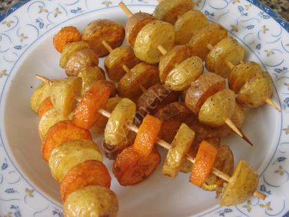 Fried Fresh Potato Skewers Recipe