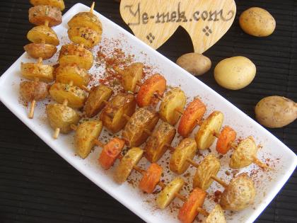 Fried Fresh Potato Skewers Recipe