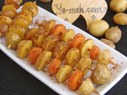 Fried Fresh Potato Skewers Recipe