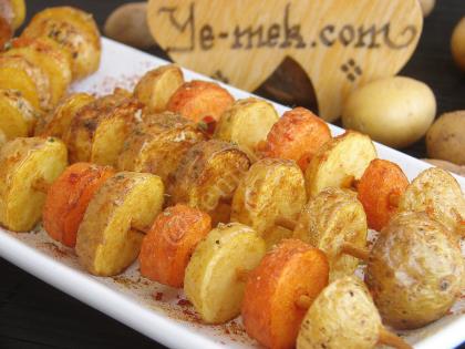 Fried Fresh Potato Skewers Recipe