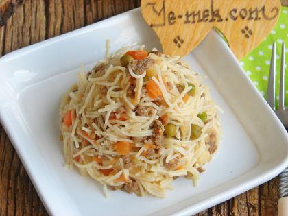 Minced Meat And Garnish With Vermicelli Pilaf Recipe