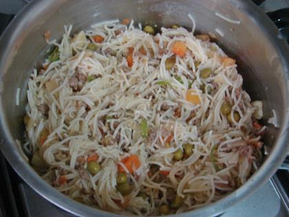 Minced Meat And Garnish With Vermicelli Pilaf Recipe