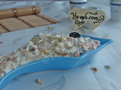 Sebzeli Yoğurtlu Tavuk Salatası