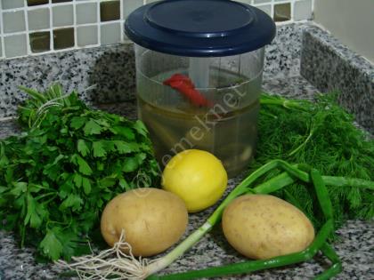 Taze Soğanlı Patates Salatası