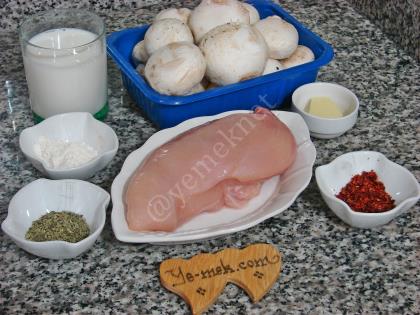Beşamel Soslu Mantarlı Tavuk Fileto