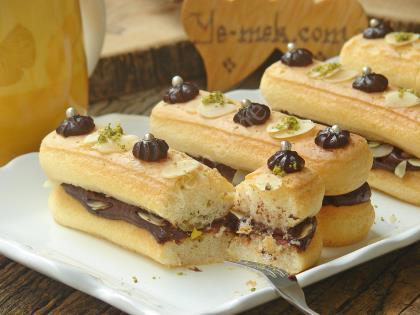 Çikolatalı Kedi Dili Ekler Pasta