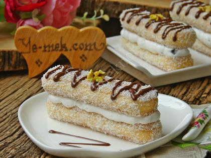 Hindistan Cevizli Kedi Dili Ekler Pasta