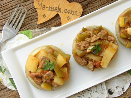 Enginar Çanağında Etli Türlü Yemeği