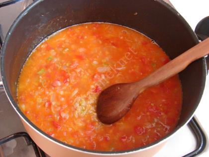 Patlıcanlı Bulgur Pilavı