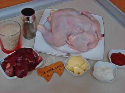 Fırında İç Pilavlı Bütün Tavuk