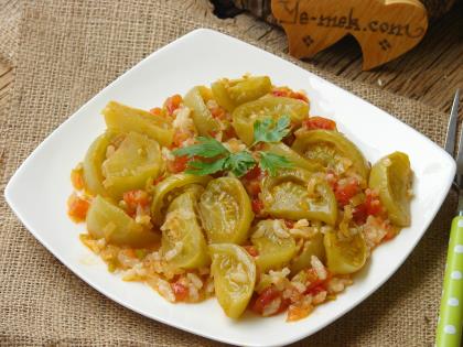 Pirinçli Yeşil Domates Yemeği