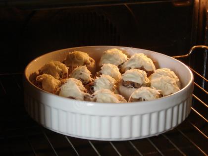 Fırında Kıymalı Mantar Dolması