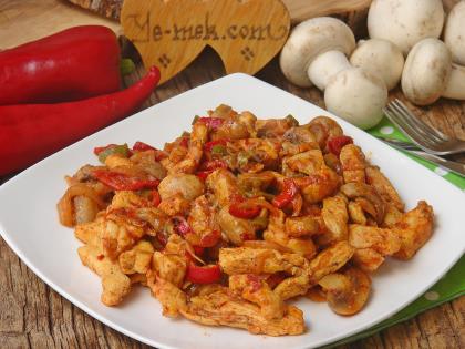 Acılı Mantarlı Tavuk Sote