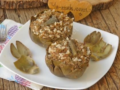 Yapraklı Taze Enginar Dolması