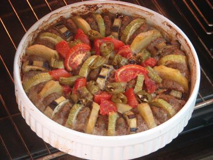 Fırında Köfteli Sebze Dizmesi