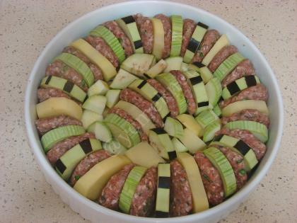 Fırında Köfteli Sebze Dizmesi