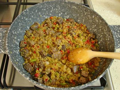 Etli Biberli Bulgur Pilavı