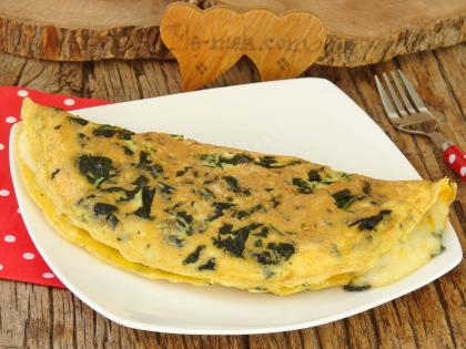 Ispanaklı Peynirli Omlet