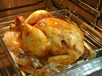 Fırın Poşetinde Bütün Tavuk