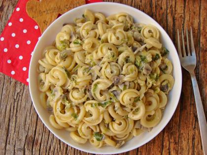 Pırasalı Mantarlı Makarna