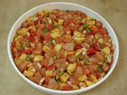 Tavuklu Sebze Kebabı