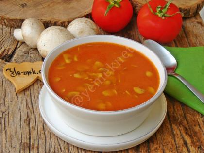 Mantarlı Domates Çorbası