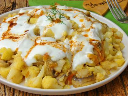 Mantarlı Karnabahar Kavurması