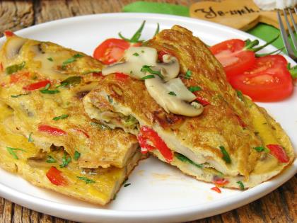 Mantarlı Biberli Omlet