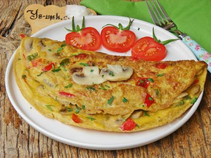 Mantarlı Biberli Omlet