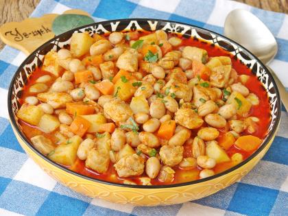 Tavuklu Barbunya Yemeği