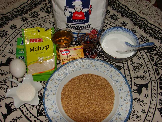 Mahlepli Susamlı Kurabiye (Tuzlu) Malzemeleri