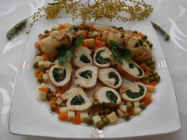 Ispanaklı Tavuk Sarma - Yapılışı (9/12) 