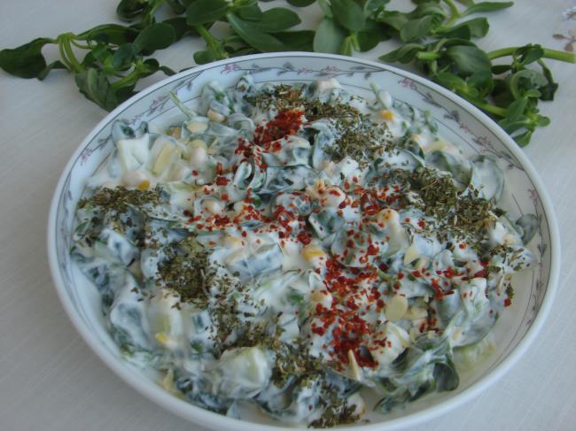 Yoğurtlu Semizotu Salatası - Yapılışı (7/12) 