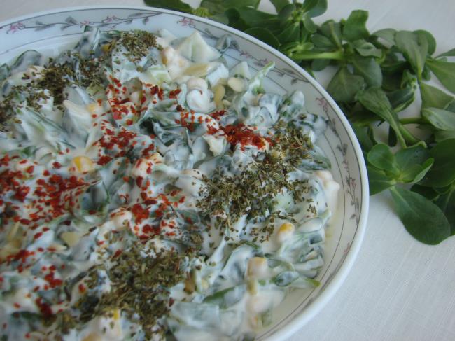 Yoğurtlu Semizotu Salatası - Yapılışı (9/12) 