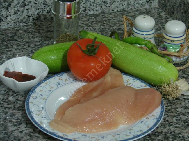 Tavuklu Püreli Kabak - Yapılışı (1/12) 