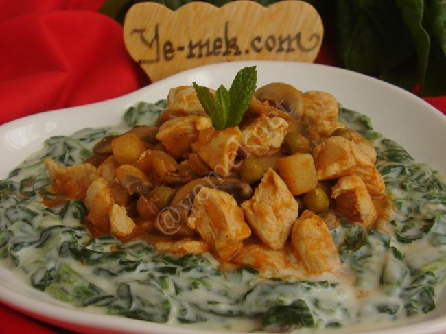 Ispanak Beğendili Tavuk Sote - Yapılışı (10/12) 