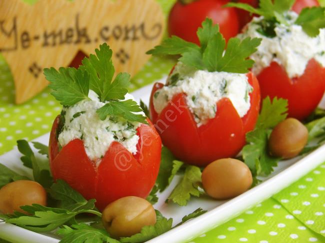 Tomatoes Cups Stuffed With Cheese Recipe