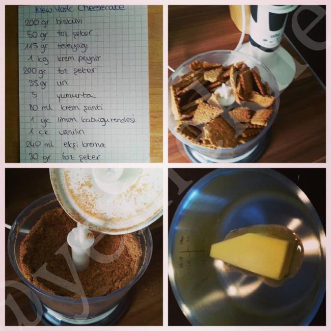 Newyork Usulü Cheesecake (Çiz Kek) (Mavi Mutfak) Malzemeleri Newyork