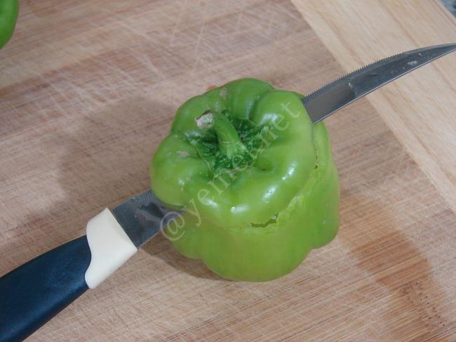 Zeytinyağlı Biber Dolması - Yapılışı (6/12) 