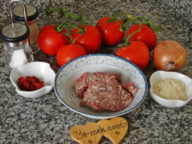 Etli Domates Dolması - Yapılışı (1/16) 