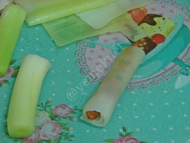 Etli Pırasa Dolması - Yapılışı (11/16) 