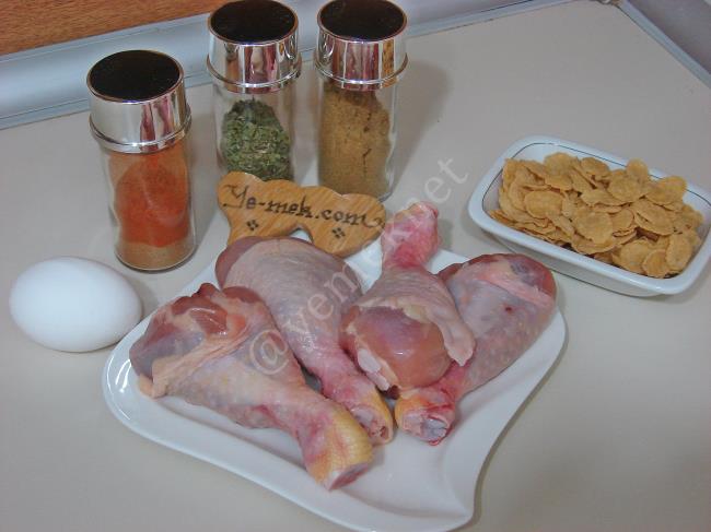 Fırında Mısır Gevrekli Tavuk Baget - Yapılışı (1/12) 