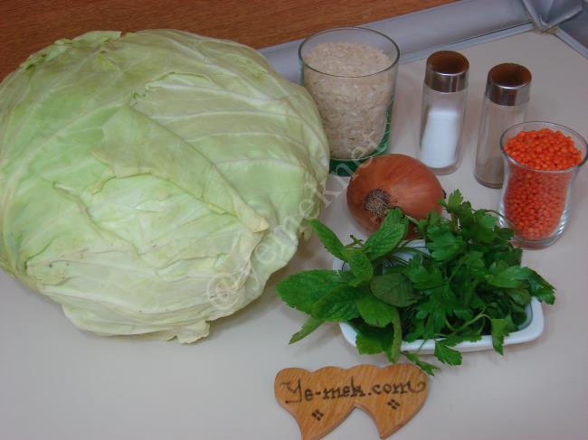 Kırmızı Mercimekli Lahana Dolması - Yapılışı (1/16) 