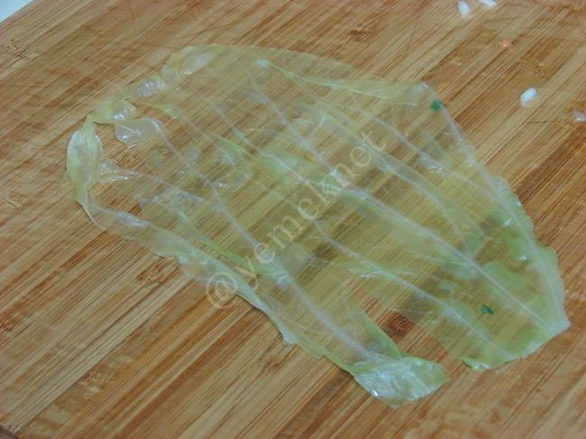 Kırmızı Mercimekli Lahana Dolması - Yapılışı (7/16) 